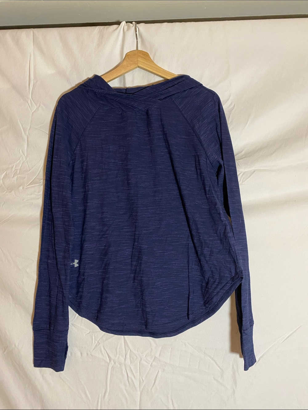 Under Armour Women's Heathered Navy Long-Sleeve Hooded Pullover